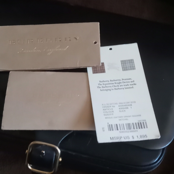 Burberry bridle leather grainy square satchel